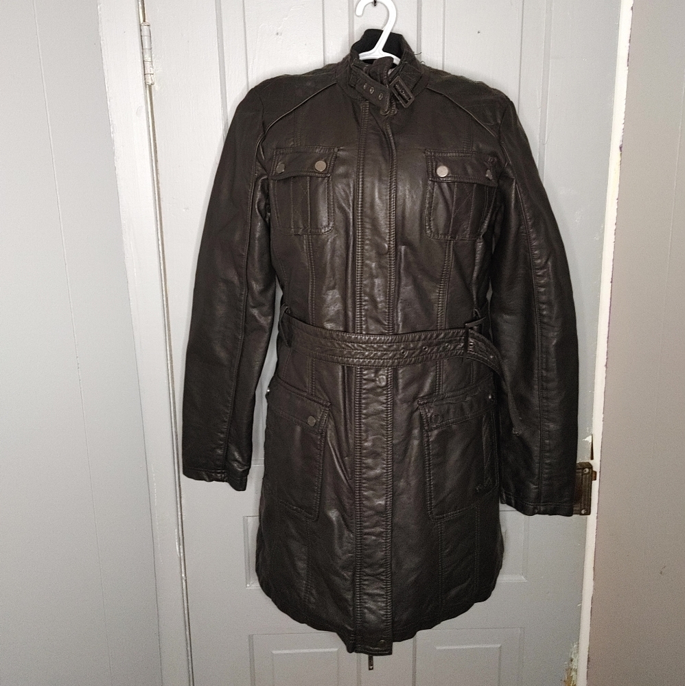 Vegan Point Zero Leather Trenchcoat